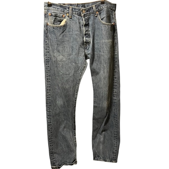LEVI’S ~ Men’s Classic 501s Button Fly 34x34 Blue Medium Wash Jeans - Picture 1 of 6